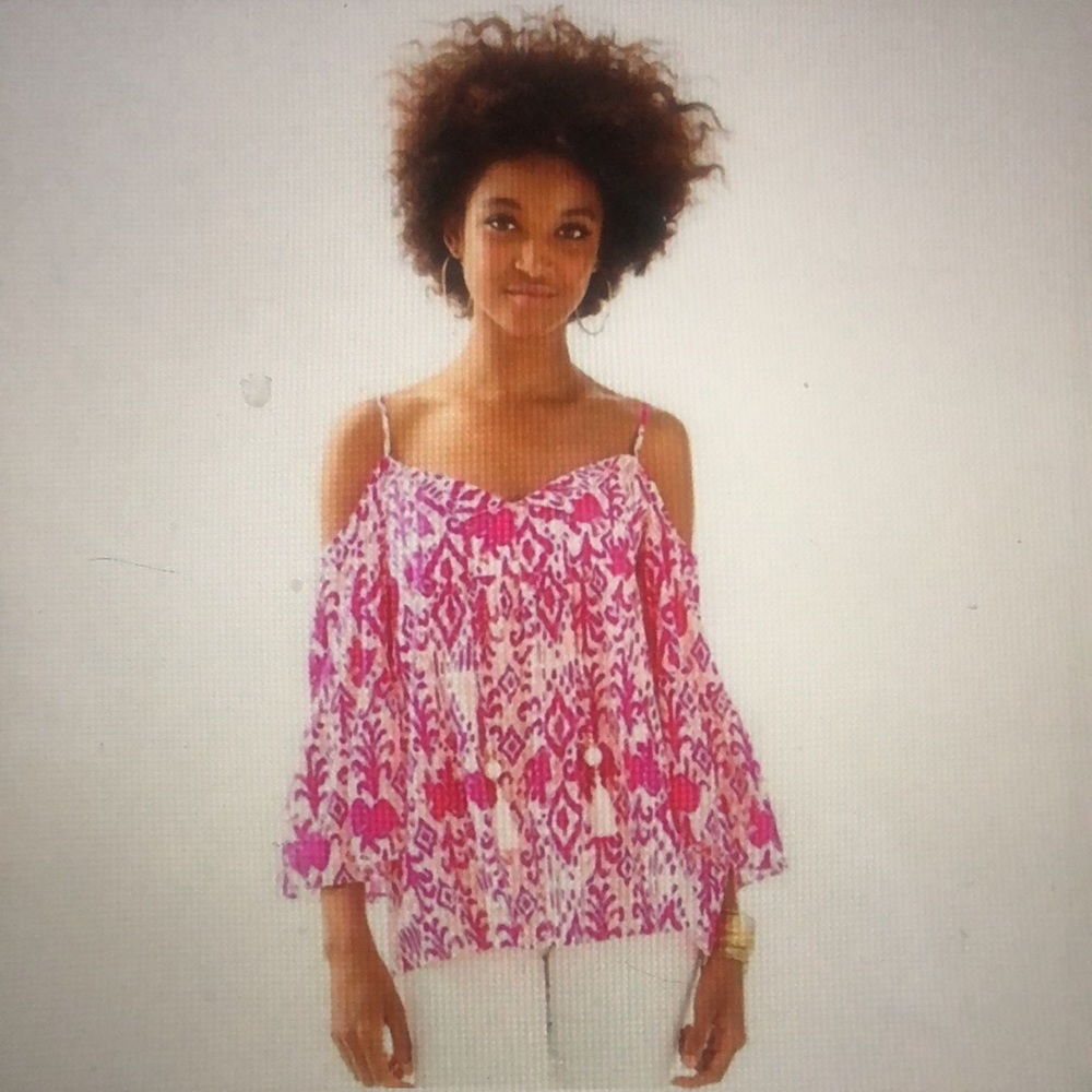 Lilly Pulitzer Alanna Top in Magenta Tons of Fun. Size Small.